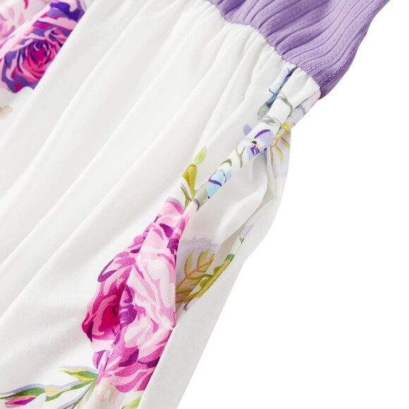 Matching Mommy and Me Dresses Floral Sleeveless Maxi for Mother and Daughter - Picture 4 of 7